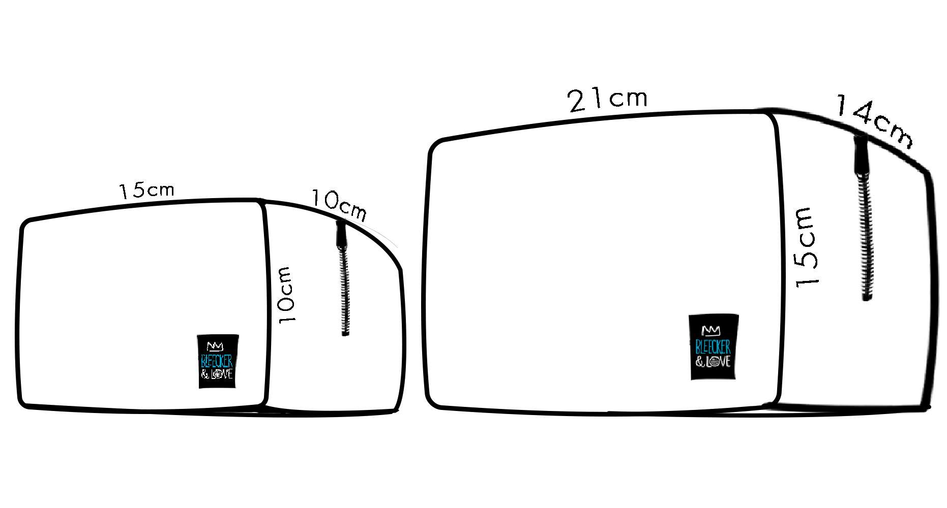 2 tailles de pouches detourees